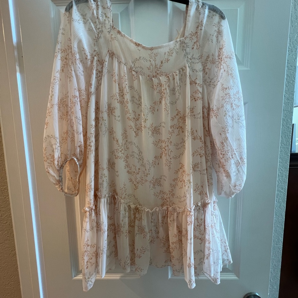 Millibon Light Pink Floral Long Sleeve Dress